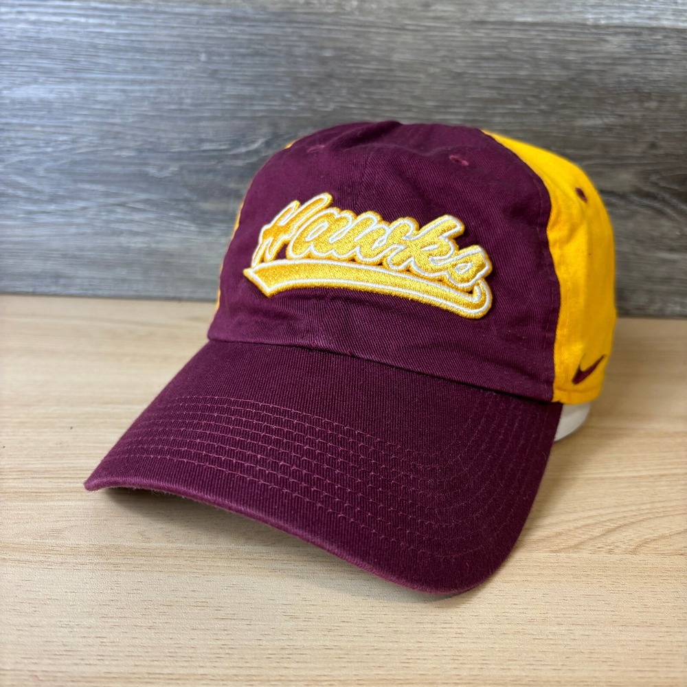 Ankeny Hawks Hat Cap Strap Back Maroon Gold High School Iowa Nike